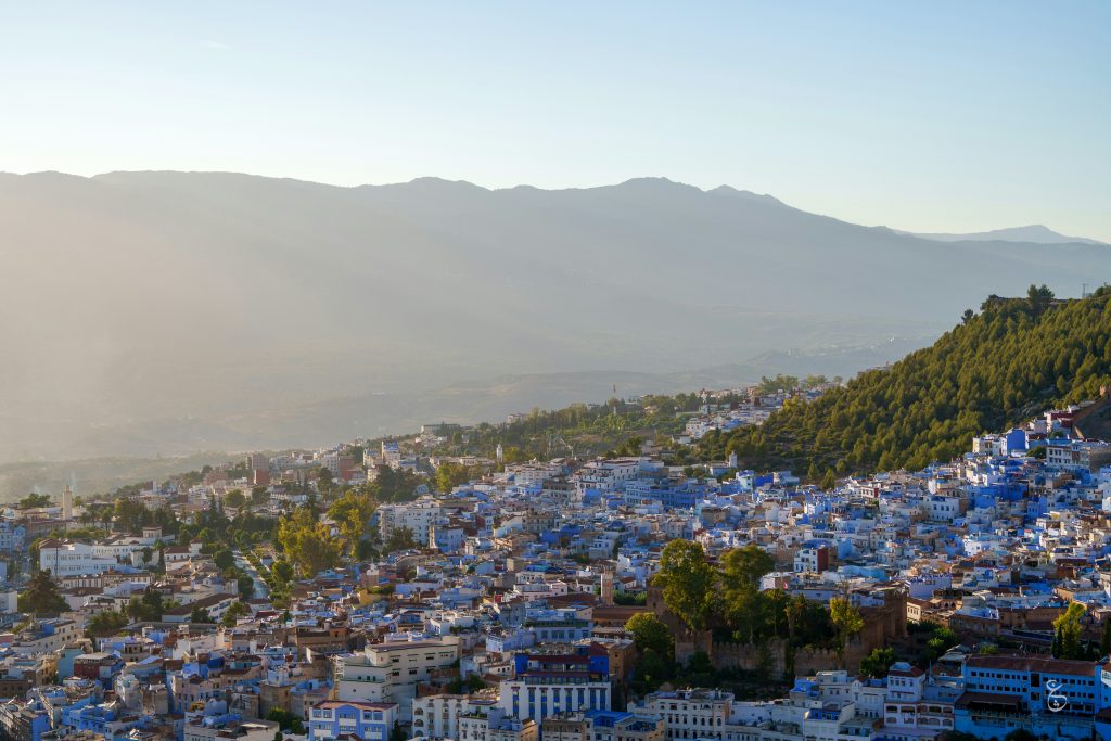 The Chefchaouen Morocco road winding through the Rif mountains toward Fez